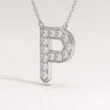 0.39 TCW Round Lab-Grown Diamond P Initial Necklace