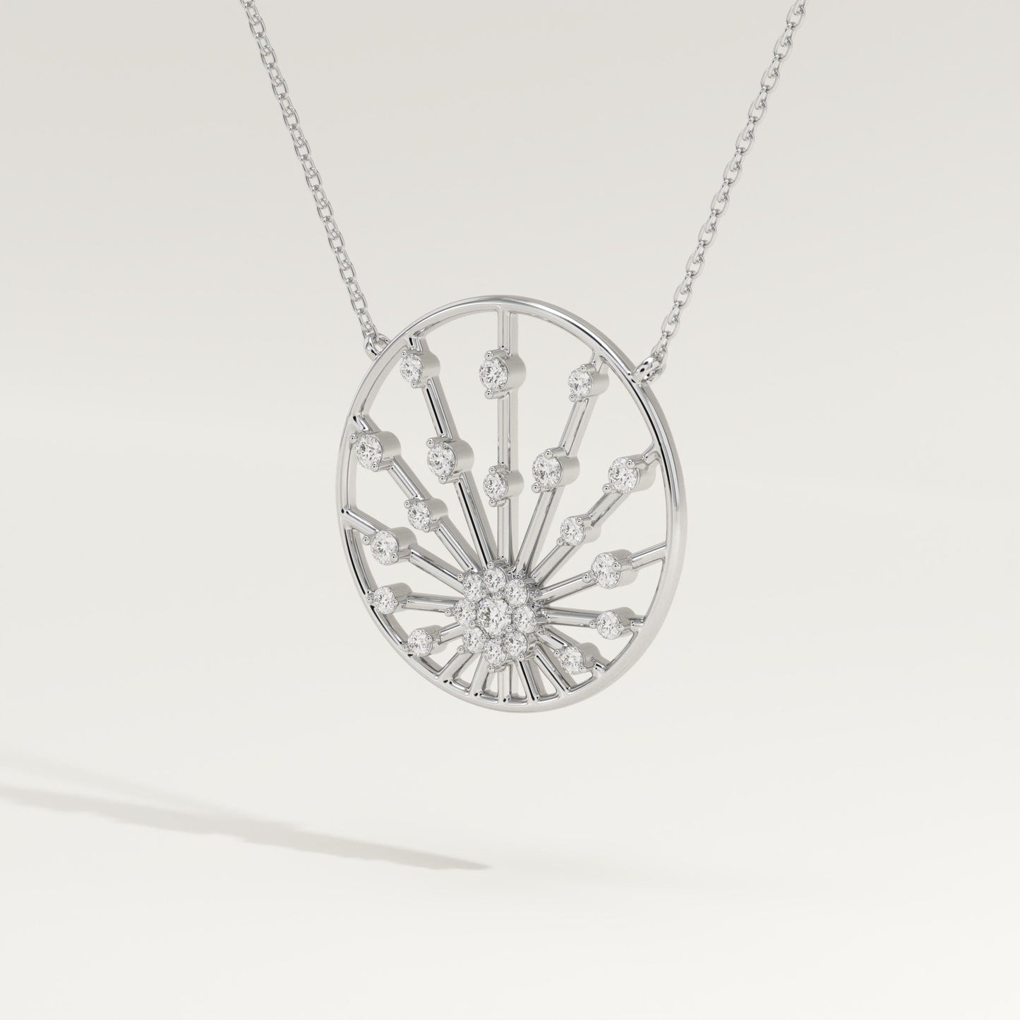 0.28 TCW Round Lab-Grown Diamond Charm Necklace