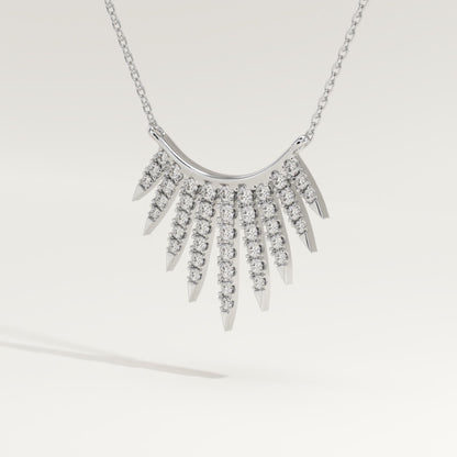 0.426 TCW Round Lab-Grown Diamond Sunbeams Charm Necklace