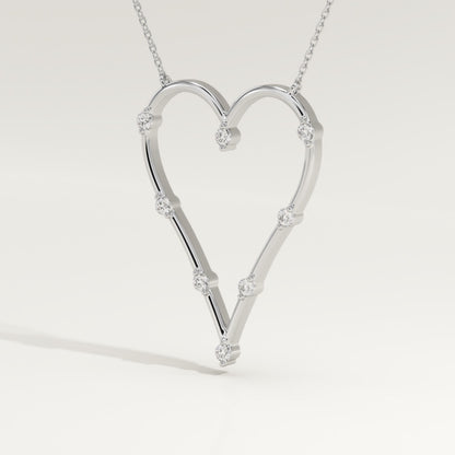 0.24 TCW Round Lab-Grown Diamond Heart Shaped Necklace