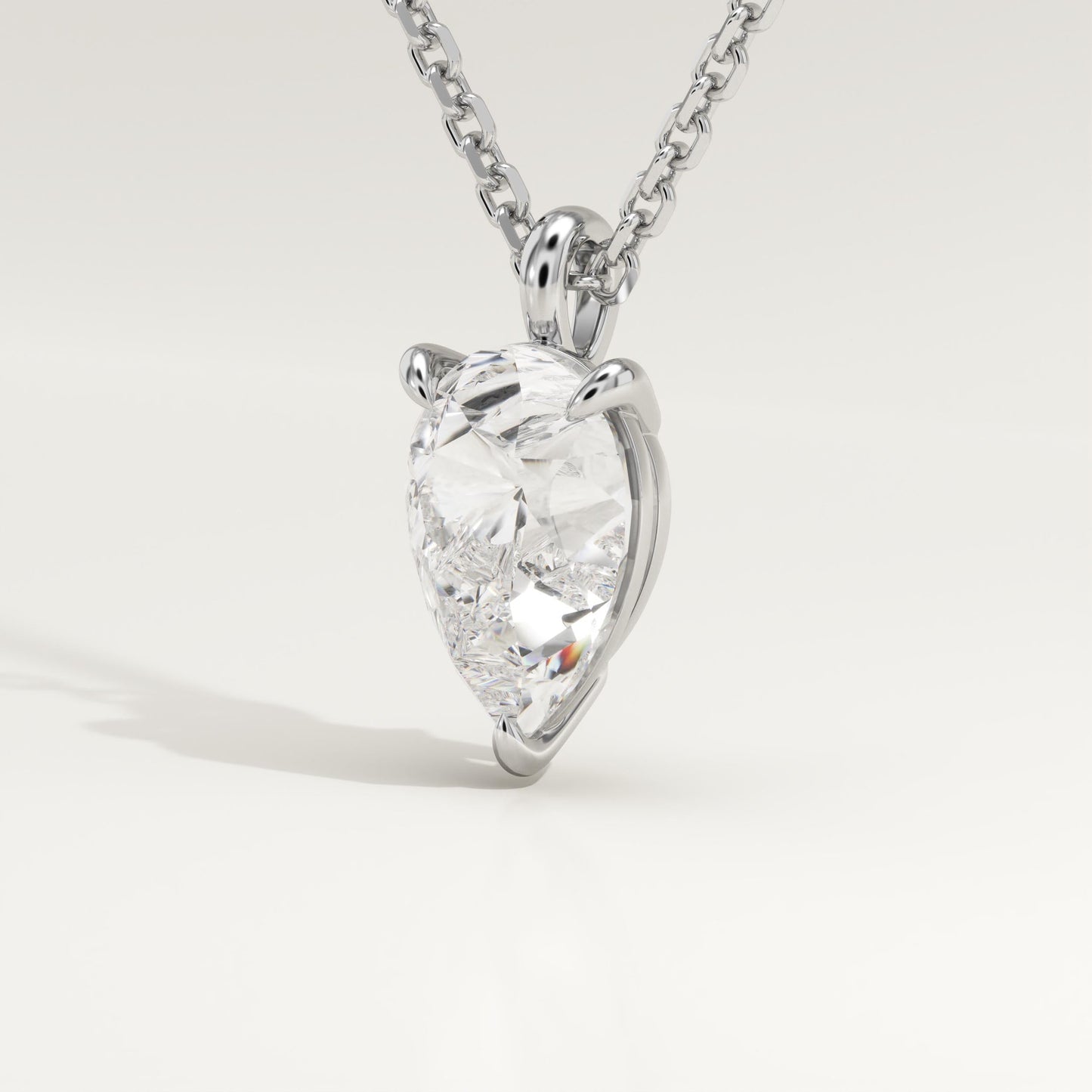 2 CT Pear Lab-Grown Diamond Solitaire Necklace