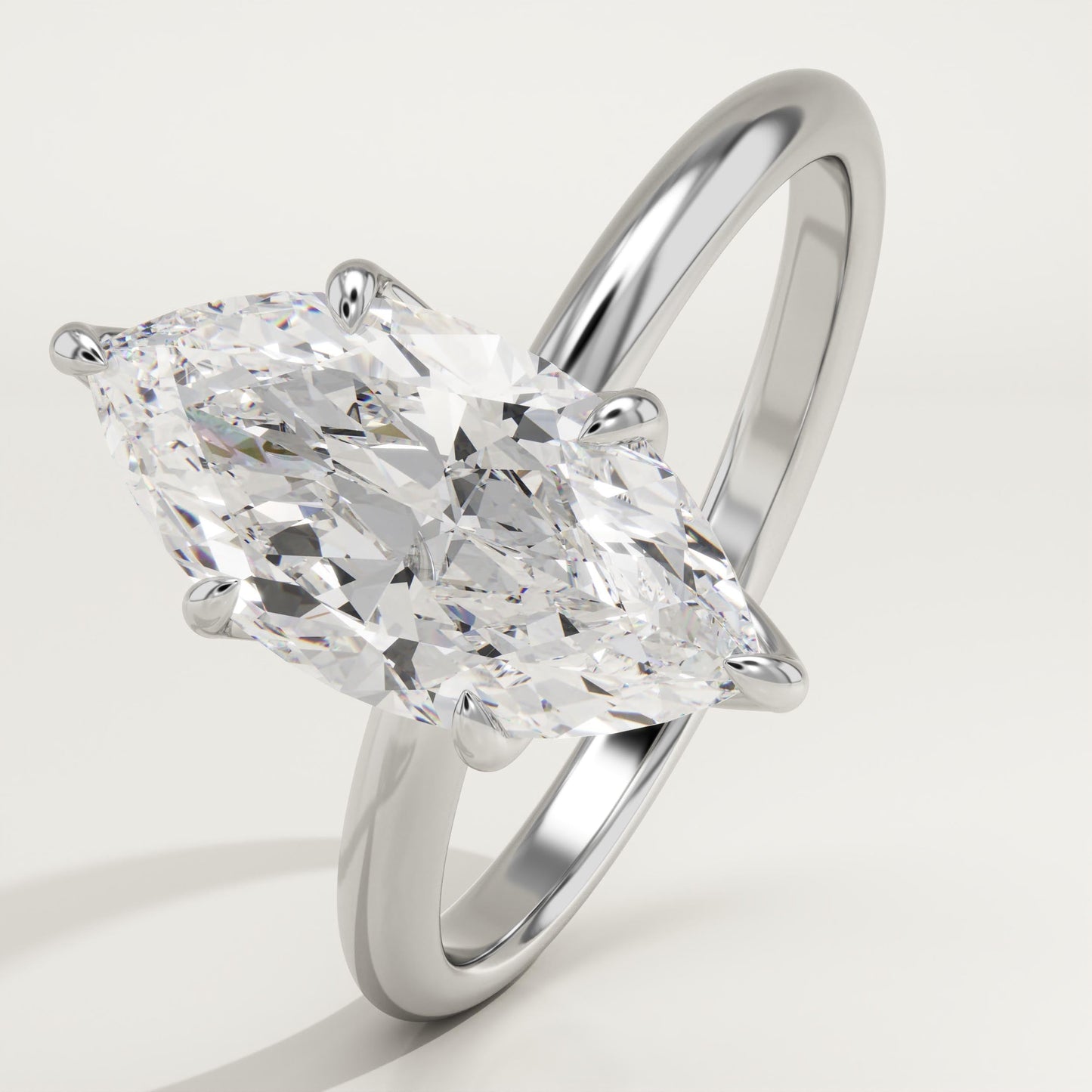 1.75 CT Marquise Cut Solitaire Moissanite Engagement Ring