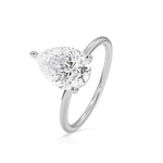 2.0 CT Pear Cut Hidden Halo Lab-Grown Diamond Engagement Ring