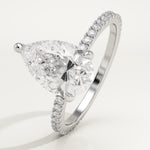 2.0 CT Pear Cut Pave Lab-Grown Diamond Engagement Ring