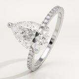 2.0 CT Pear Cut Pave Lab-Grown Diamond Engagement Ring