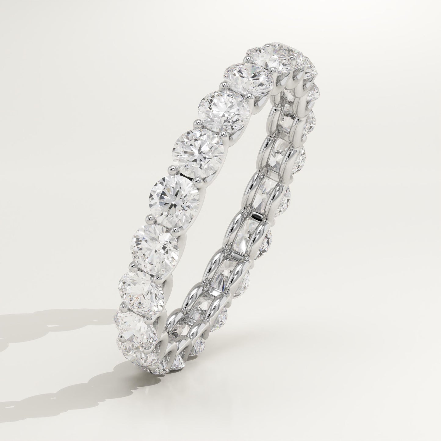 2.1 TCW Round Lab-Grown Diamond Full Eternity Wedding Band