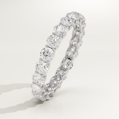 2.1 TCW Round Lab-Grown Diamond Full Eternity Wedding Band