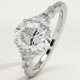 2.0 CT Oval Cut Cluster Lab-Grown Diamond Engagement Ring