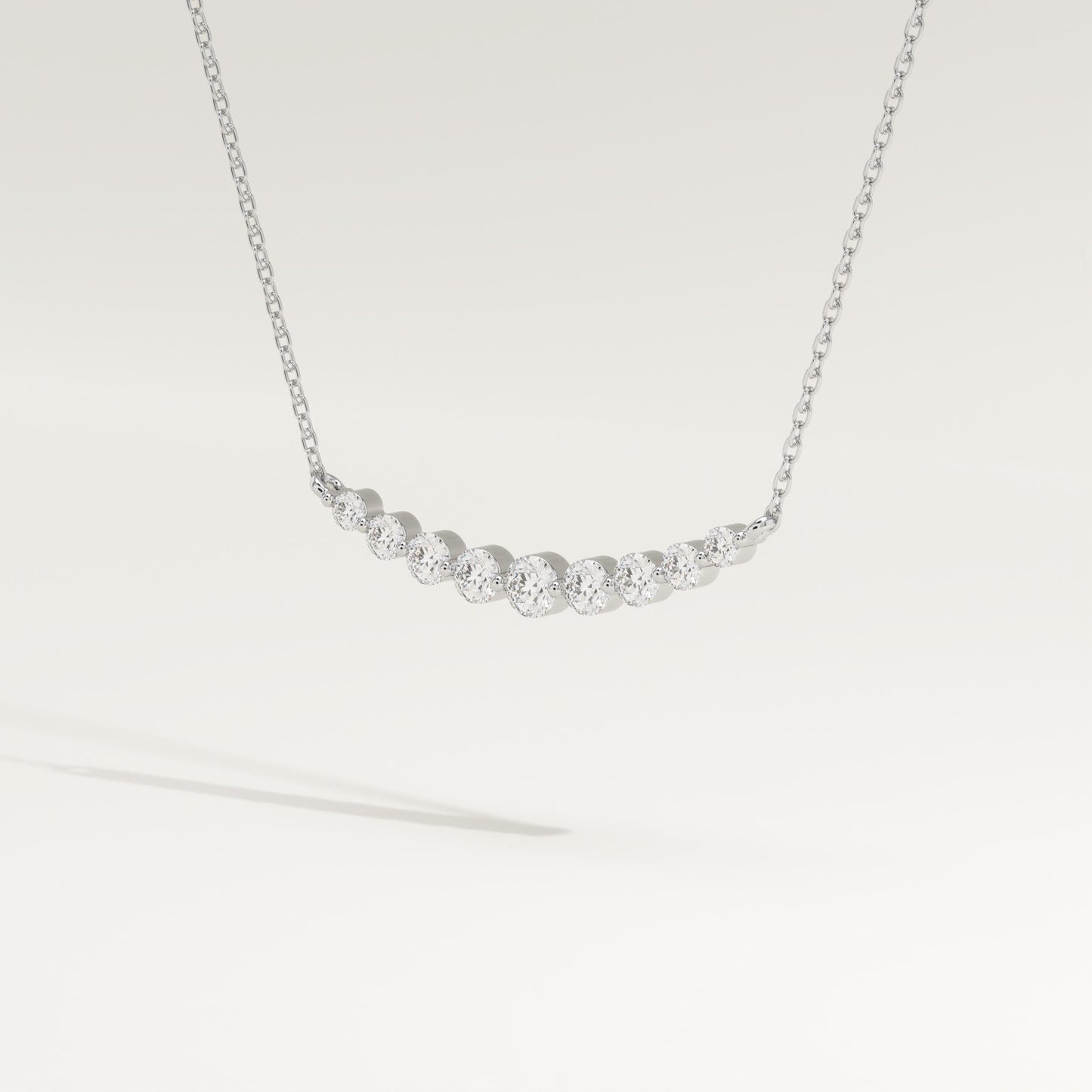 0.413 TCW Round Lab-Grown Diamond Curved Necklace