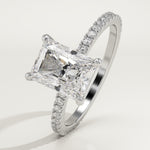 2.0 CT Radiant Cut Pave Lab-Grown Diamond Engagement Ring