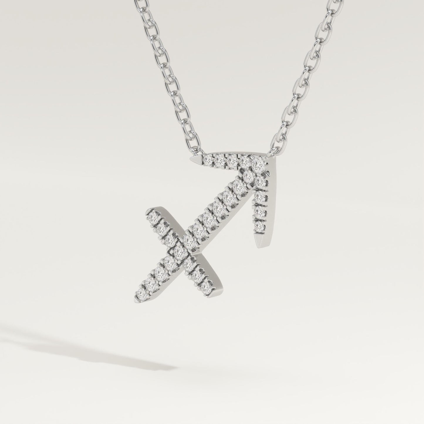0.273 TCW Round Lab-Grown Diamond Sagittarius Zodiac Necklace