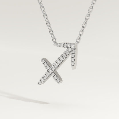 0.273 TCW Round Lab-Grown Diamond Sagittarius Zodiac Necklace