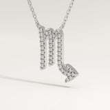 0.093 TCW Round Lab-Grown Diamond Virgo Zodiac Necklace