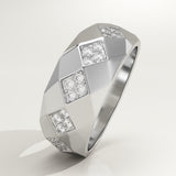 0.231 CT Round Shaped Multi Stone Lab-Grown Diamond Wedding Band For Men