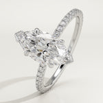 1.5 CT Marquise Cut Pave Lab-Grown Diamond Engagement Ring