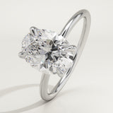 2.0 CT Oval Cut Hidden Halo Lab-Grown Diamond Engagement Ring