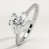 2.0 CT Round Cut Pave Lab-Grown Diamond Engagement Ring