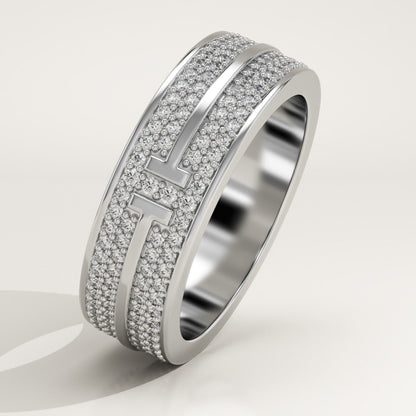 0.866 TCW Round Lab-Grown Diamond Multi Stone Wedding Band