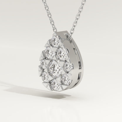 0.67 TCW Round Lab-Grown Diamond Pear Charm Necklace