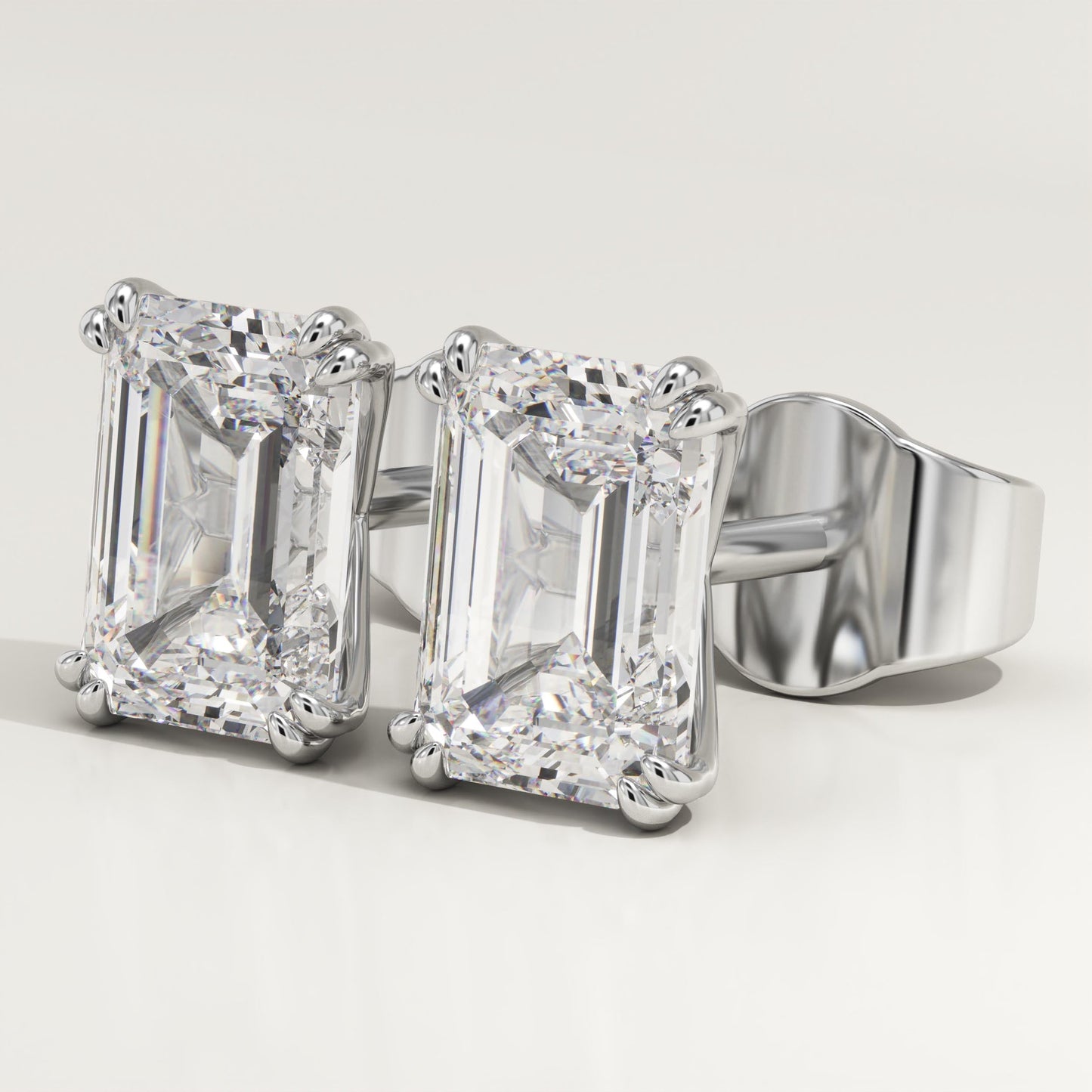 1 TCW Emerald Lab-Grown Diamond Stud Earrings