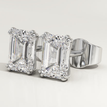 1 TCW Emerald Lab-Grown Diamond Stud Earrings