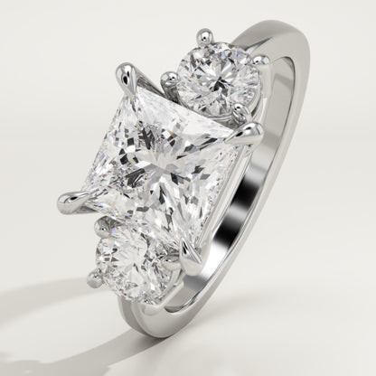 Princess Cut Three Stone Lab-Grown Diamond Engagement Ring