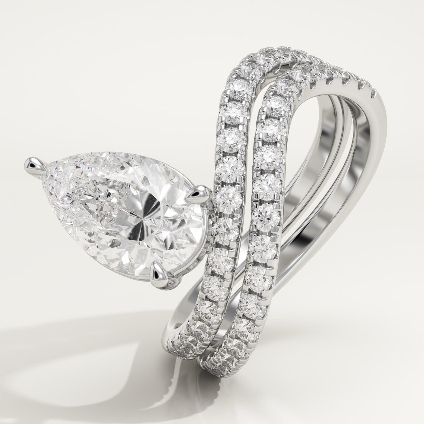 Pear Cut Pave Lab-Grown Diamond Bridal Set