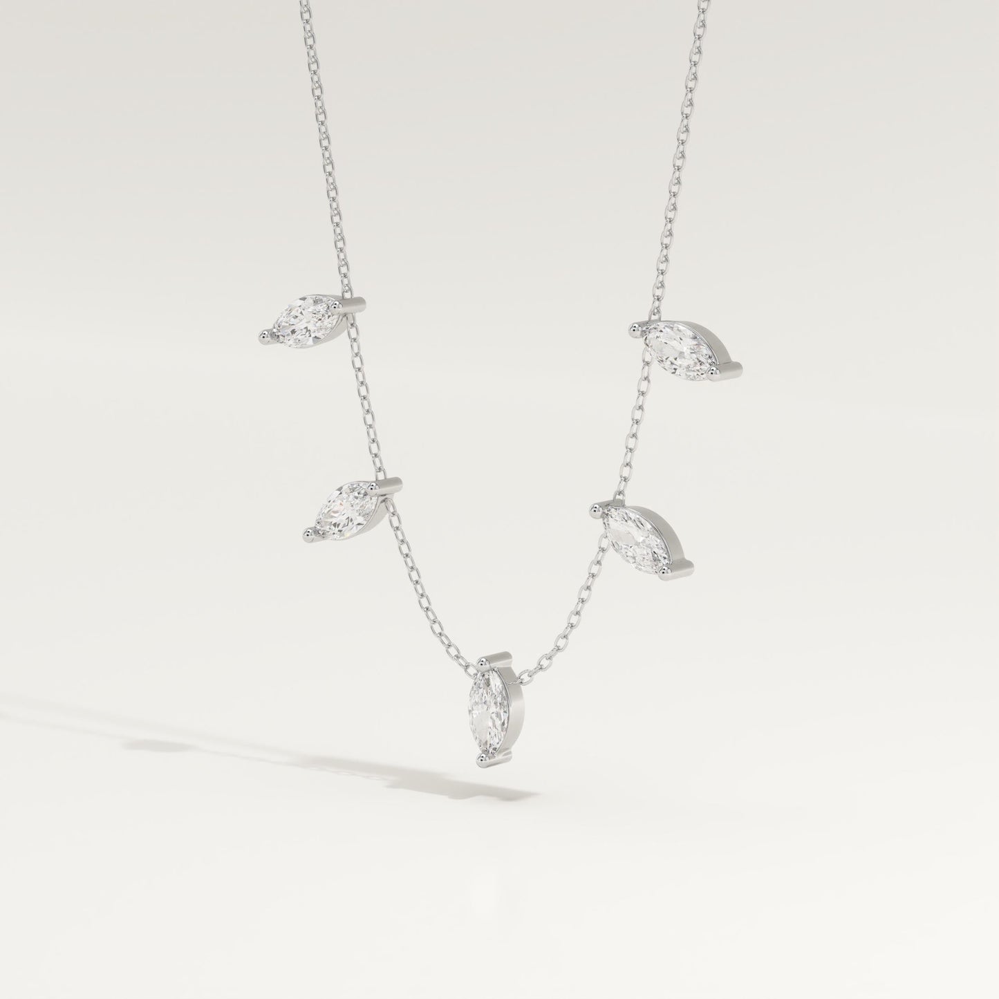 0.88 TCW Marquise Lab-Grown Diamond Charm Necklace