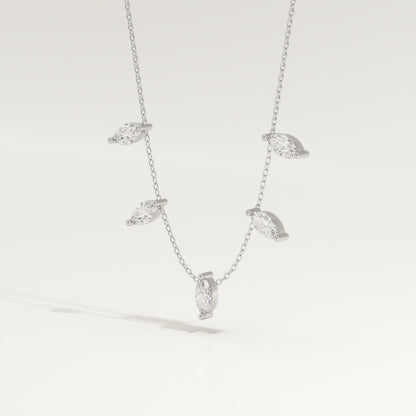 0.88 TCW Marquise Lab-Grown Diamond Charm Necklace