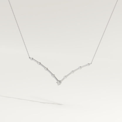 0.33 TCW Round Lab-Grown Diamond V Shaped Charm Necklace