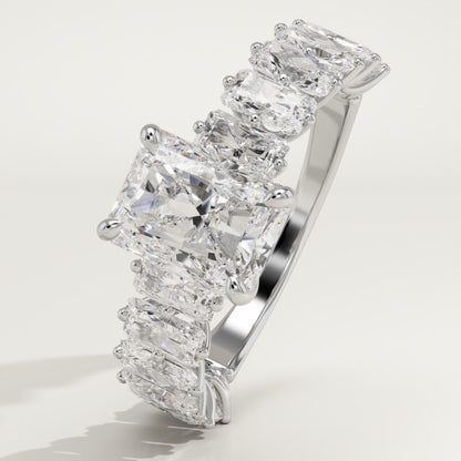 2 CT Radiant Cut Pave Moissanite Engagement Ring