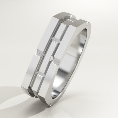 Geometric Wedding Band For Men