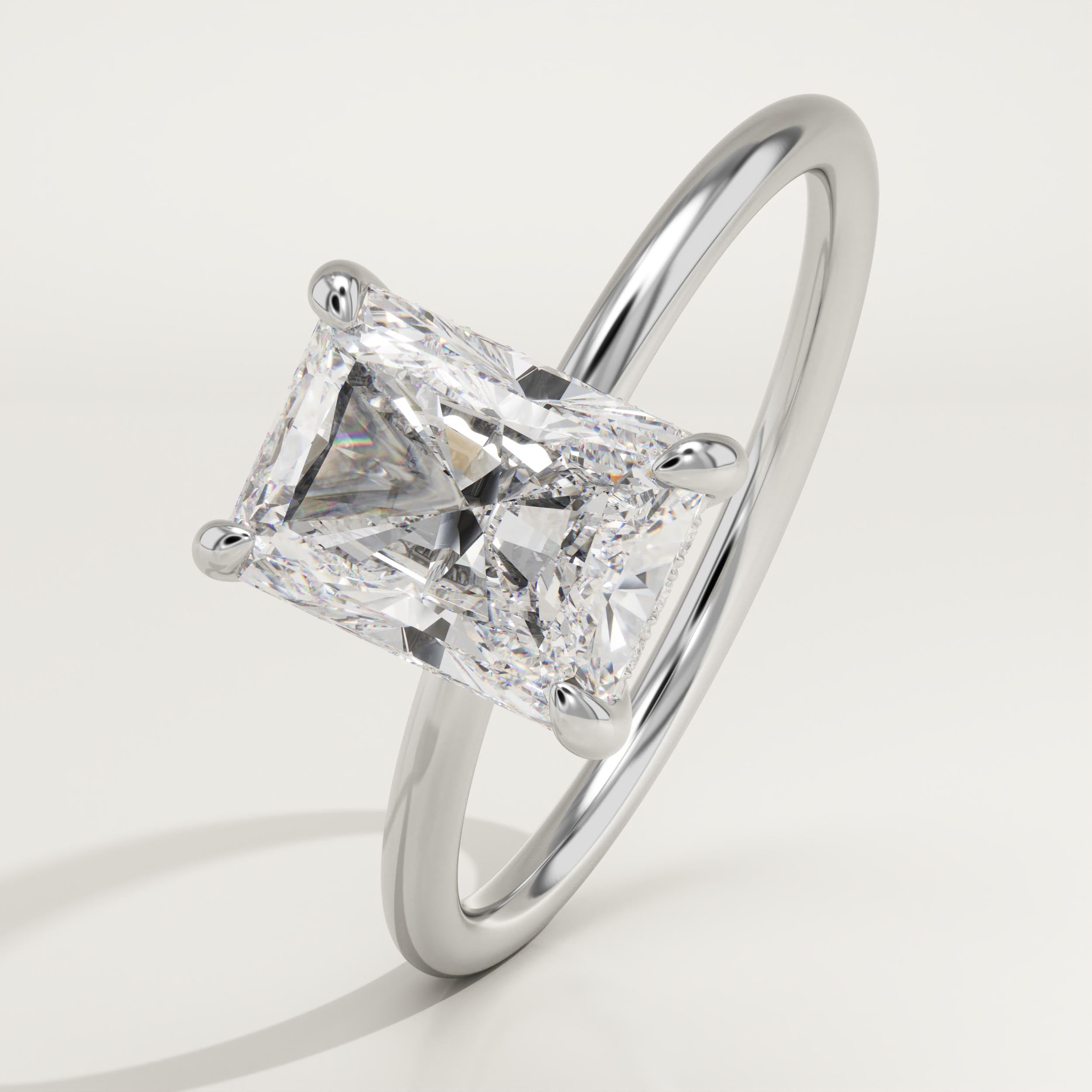 2.0 CT Radiant Cut Hidden Halo Lab-Grown Diamond Engagement Ring