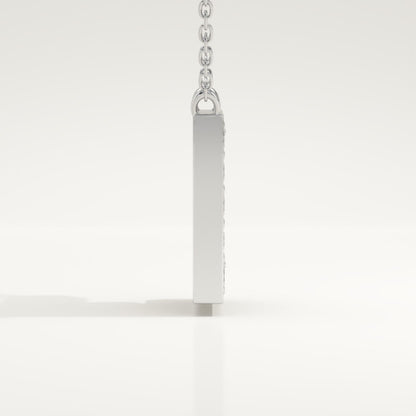 0.385 TCW Round Lab-Grown Diamond E Initial Necklace