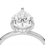 2.0 CT Pear Cut Hidden Halo Lab-Grown Diamond Engagement Ring