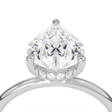 2.0 CT Pear Cut Hidden Halo Lab-Grown Diamond Engagement Ring