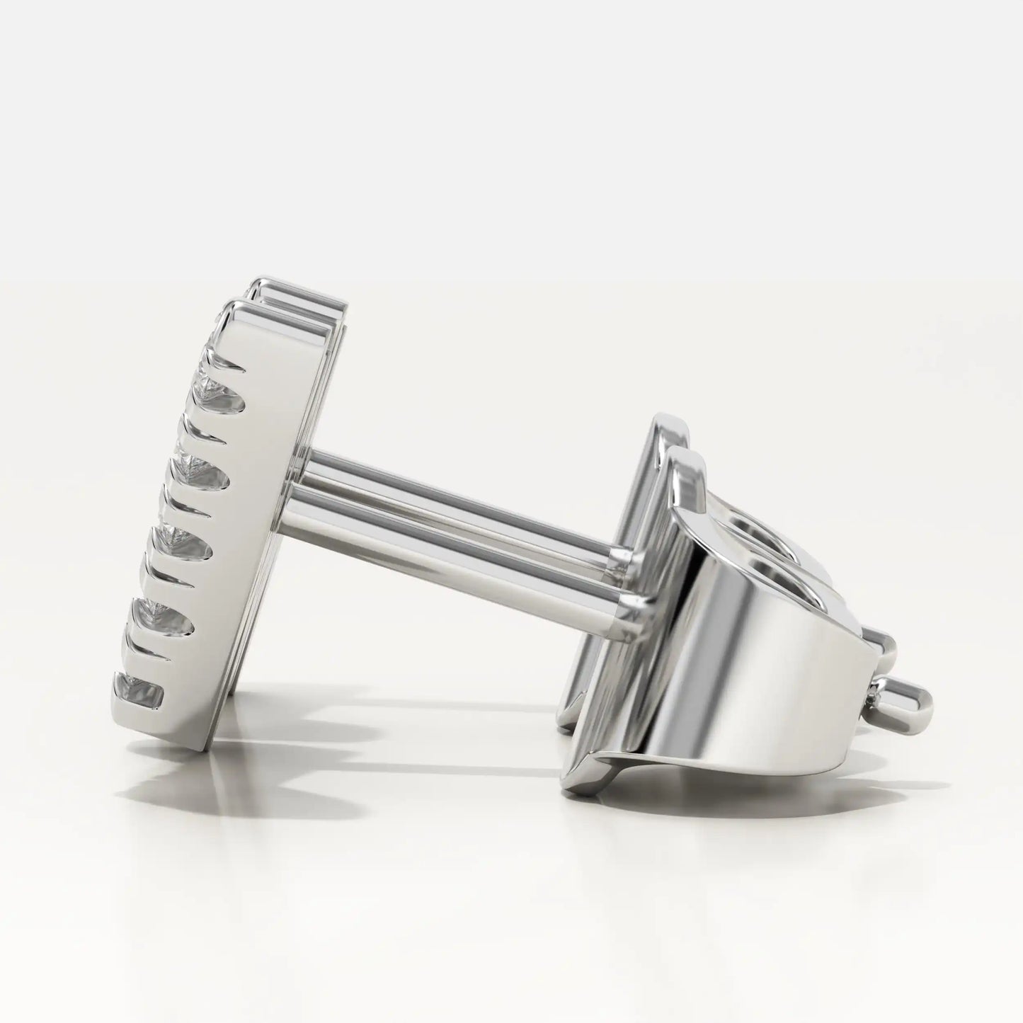 0.56 TCW Round Lab-Grown Diamond Lightning Stud Earrings