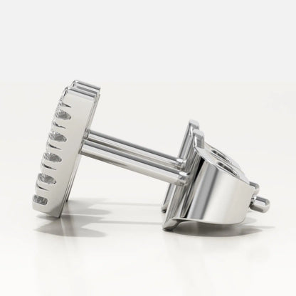 0.56 TCW Round Lab-Grown Diamond Lightning Stud Earrings