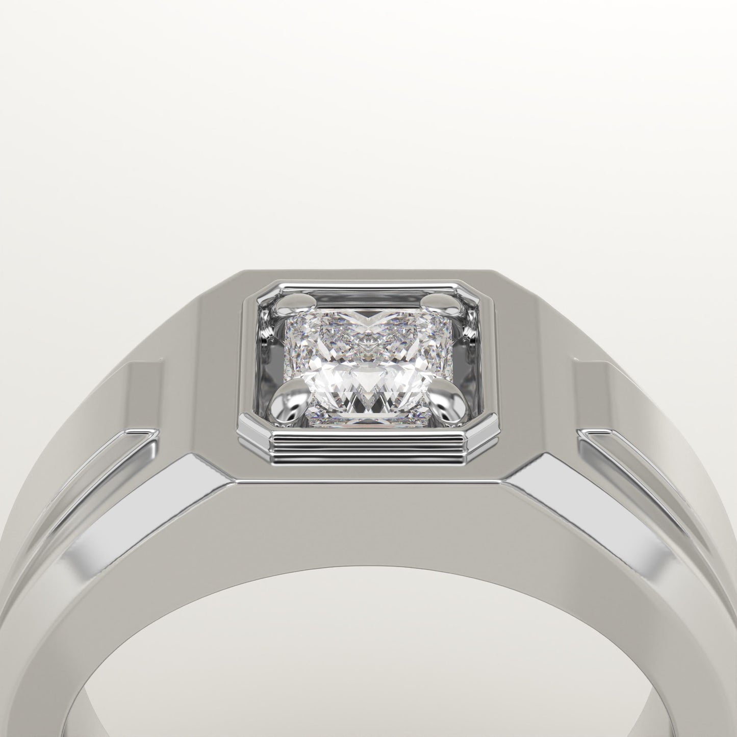 0.5 CT Princess Lab-Grown Diamond Solitaire Wedding Band For Men