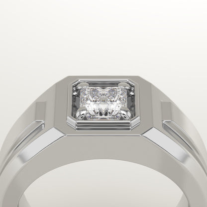 0.5 CT Princess Lab-Grown Diamond Solitaire Wedding Band For Men