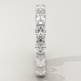2.25 TCW Oval Cut Lab-Grown Diamond Full Eternity Half Bezel Wedding Band