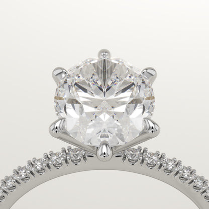Oval Cut Pave Lab-Grown Diamond Engagement Ring