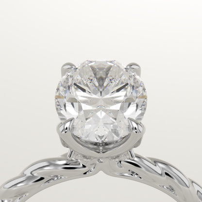 Oval Cut Twisted Shank Lab-Grown Diamond Engagement Ring