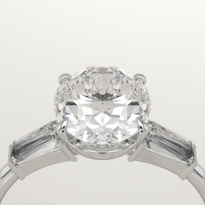 1.75 CT Oval Cut Three Stone Moissanite Engagement Ring