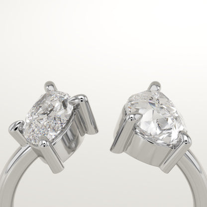 2 TCW Pear & Marquise Cut Toi Et Moi Lab-Grown Diamond Engagement Ring