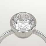 1.25 CT Oval Cut Bezel Lab-Grown Diamond Engagement Ring