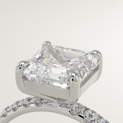 Asscher Cut Pave Lab-Grown Diamond Engagement Ring