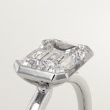 2.0 CT Emerald Cut Half Bezel Lab-Grown Diamond Engagement Ring