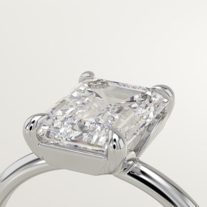 2 CT Emerald Cut Solitaire Moissanite Engagement Ring
