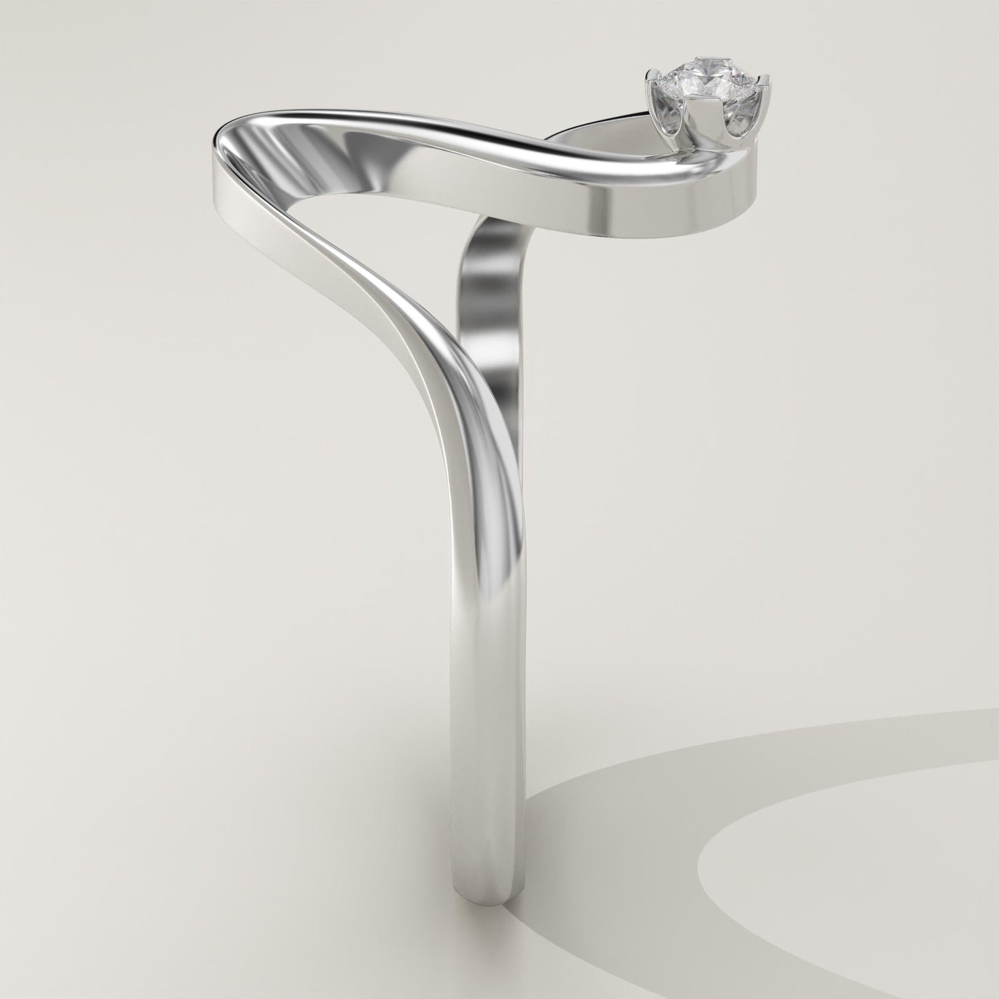 0.07 CT Round Lab-Grown Diamond Curved Wedding Band